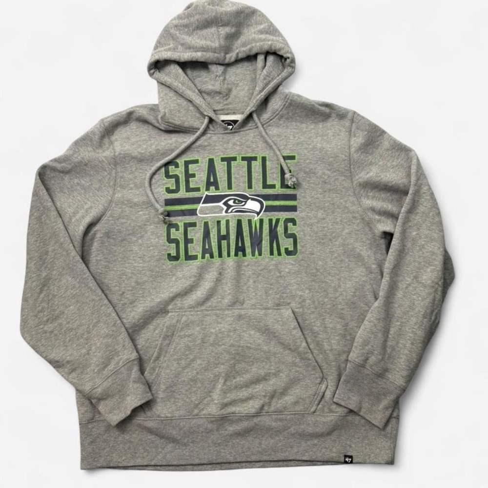 47 Brand grey Seattle Seahawks hoodie Size‎ XL 0027